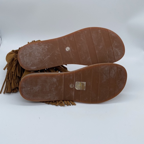 Jeffrey Campbell Borla Tan Suede Fringe Tassel Sz8.5 - Picture 7 of 7